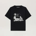 Palm Angels Palm Statement T-Shirt Front View In Black