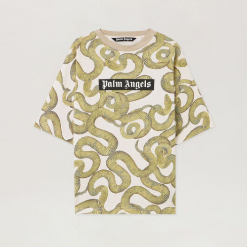 Palm Angels Snake Allover Loose T-Shirt front
